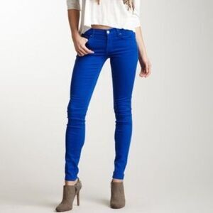 7 For All Mankind Mid-Rise Skinny Pant - Royal Blue
